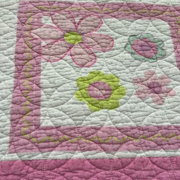 Cozy Line Home Fashions Quilt Bedspread Twin Cotton Kids Pink Floral Reversible - Picture 2 of 11
